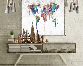 world map tapestry wall hanging etsy