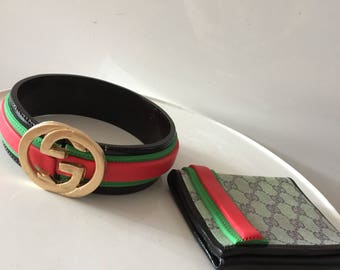 Men's Gucci belt and wallet sugar edible cake toppers decoration