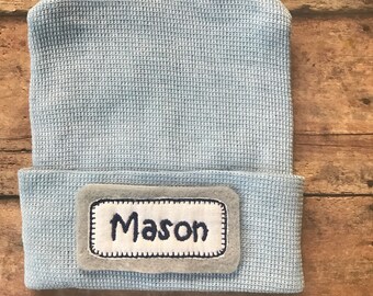 Newborn Hospital Hat Hospital Hat Boy Personalized Hospital Hat - Newborn Boy Hospital Hat - Baby Boy Hospital Hat - Hat with Name