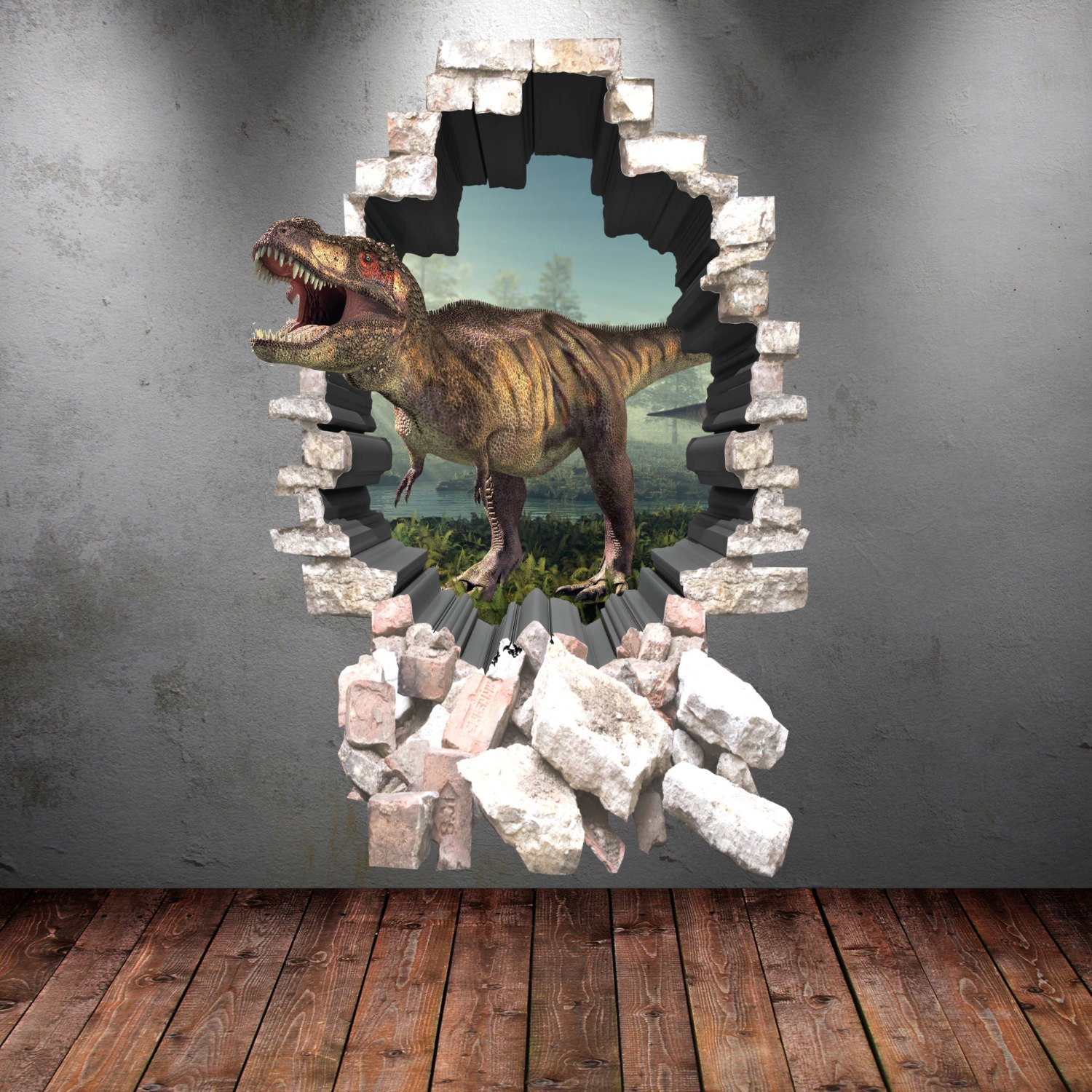 Dinosaur Wall Decal Wall Stickers Full Colour 3D Dinosaur