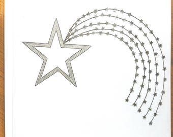 Silver Shooting Star Greeting Card