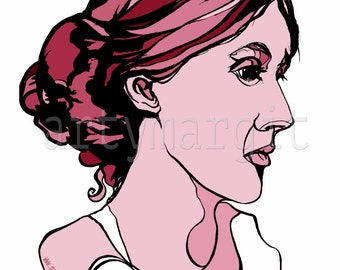 Virginia Woolf Limited Edition portrait print, To The Lighthouse, Orlando, Literature, writer, author, British Bloomsbury Group