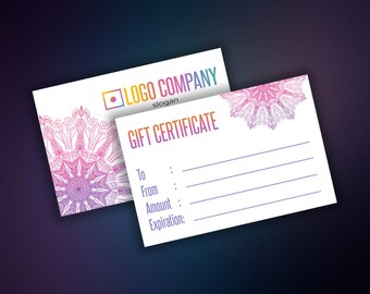Gift Certificate - Surprise Cards - Gift Card - Business Card - Gift Voucher - Digital Files - Home Office Approved Color&Fonts