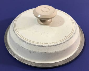Club Supra Replacement Lid - 8" Club Aluminum 2 qt. Pan Lid - Almond / Off-White - Cast Aluminum - LID ONLY - Pot Top Cover - Club Cookware