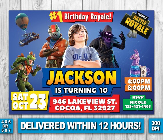 fortnite birthday invitation fortnite photo birthday invitation - fortnite dpi