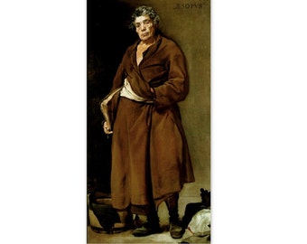 Aesop by Velazquez - a Frameable Vintage 1954 Art Print