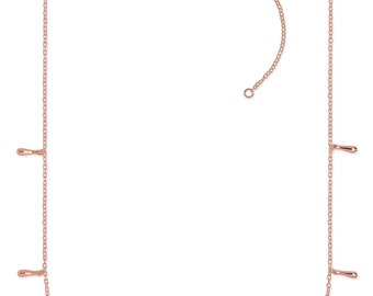 7 Drop Necklace 28"-32" With Gold/ Rose Gold Vermeil