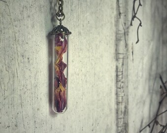 vial of dahlia necklace