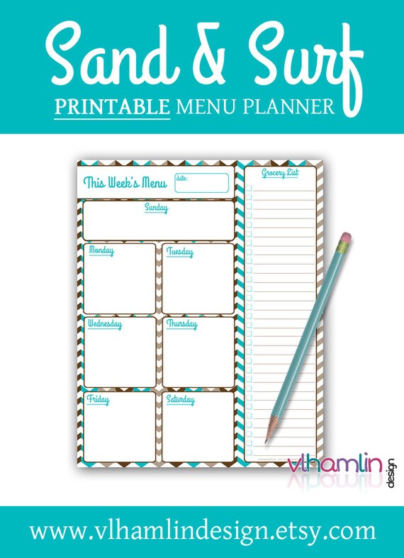 seven day menu planner