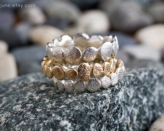 Sterling Silver Small Pebble Ring | Stacking Ring | Nature Inspired Ring