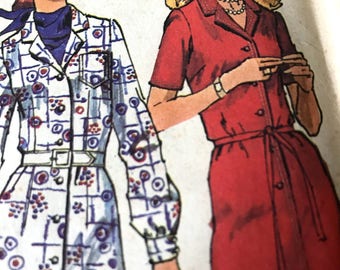 Nice Vintage 1960's Shirtdress Pattern With Sleeve Variations---Simplicity 9703---Size 16 Bust 38