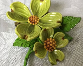 Beautiful and Unique Vintage Dogwood Brooch