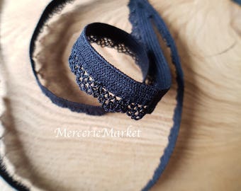 7 mm black soft elastic lace