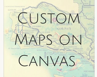 Custom Maps of Cities, New Home Gifts, Custom Maps on Canvas, 24x36, City Maps Canvas, Industrial Decor Style, Industrial Home Decor Vintage