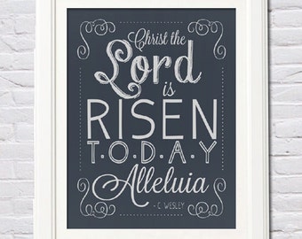 Christ the Lord is Risen Today Canvashandlettered