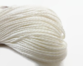 10mtrs White Waxed Polyester Cord 1mm