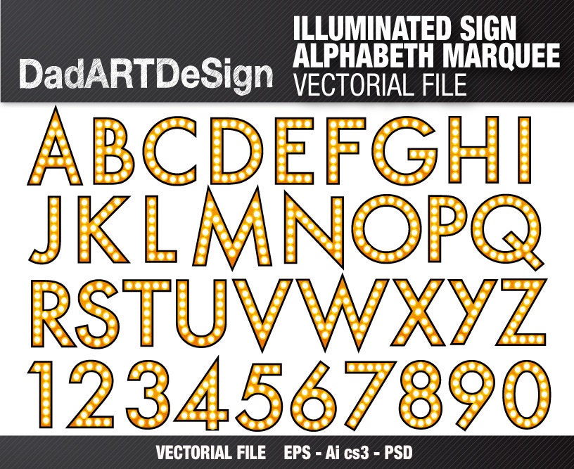 Download illuminated sign alphabet Marquee