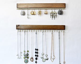 Wall Mount Jewelry Organizer, Necklace Holder and Earring Holder