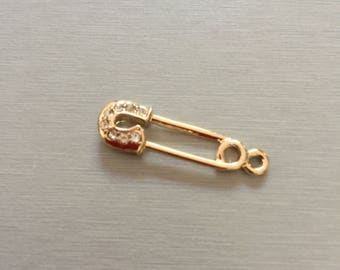 Gold safety pin