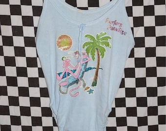 HIGH CUT pink panther one piece 90s beachwear deadstock surf