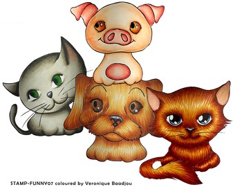 4 cute animals, STAMP-FUNNY07
