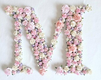 Custom order floral letter //baby shower gift// wedding decor // home decor