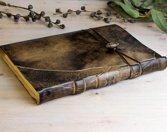Leather Notebook B4 Personalised, A4 Journal Large, Wedding GuestBook Custom, Rustic Leather Sketchbook, Prayer Journal, Writing Journal