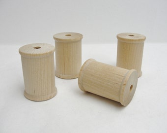 Wooden spool 2" tall set of 4, wood spools