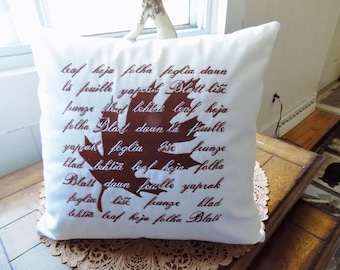 International Leaf Silhouette Toss Pillow