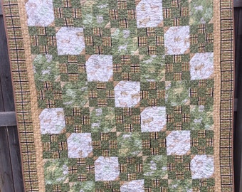 Forest Walk Twin Patchwork Quilt - Nature