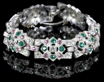 Art Deco Suffragette Bracelet Paste Circa 1920