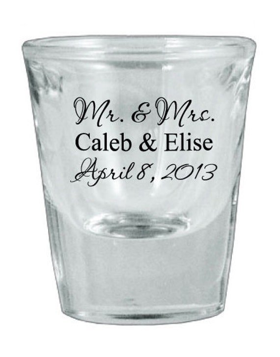 Items similar to 204 Wedding Favor Personalized 1oz Shot Glasses NEW