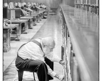 Librarian // NYC // Fine Art Photograph // Black and White // Christmas Gift // Public Library