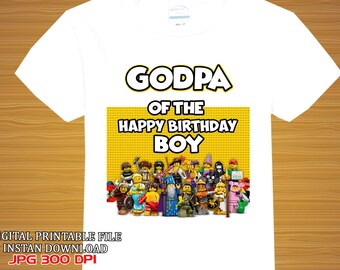 Godpa \ Lego Iron On Transfer\ Lego Shirt Birthday Iron On Transfer\ Instant Download\ Digital Item