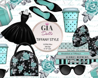 Tiffany clipart, breakfast at tiffany's clipart, audrey hepburn clipart, hepburn clipart, fashion clipart, png,giadolls