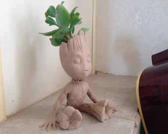 Baby Groot Planter Pot For Succulent or Garden - Paint-able!