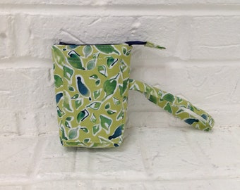 iTOVi Case / Water-Resistant iTOVi Bag / fabric zippered pouch for iTOVi / essential oils scanner pouch / small divided green and blue pouch