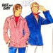 1960s Chest 32 Mens Shirt Boho V neck Small Vintage Sewing Pattern Butterick 5282 c 60s