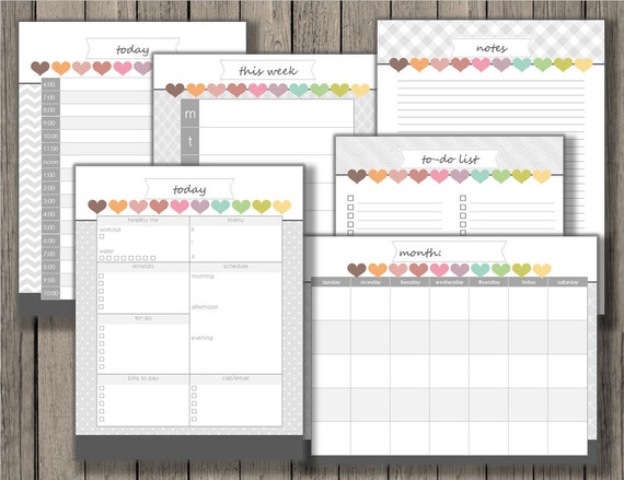 Home Organization Planner printable with calendars schedules