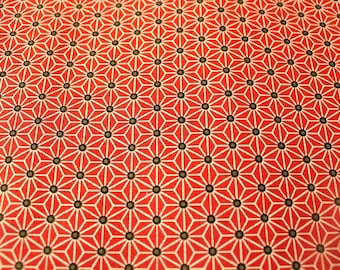 Graphic fabric coupon 50 x 70 cm red and white
