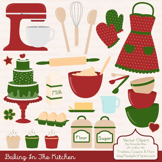 Items similar to Professional Christmas Baking Clipart ...
