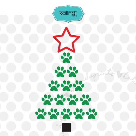 Download Dog paw Christmas Tree SVG paw print svg dog paws svg paw