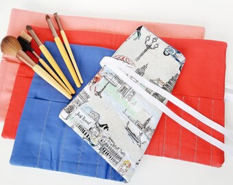 Makeup brush holder - Makeup brush roll - makeup brush organizer - makeup brush bag - makeup brush case - Europe brush case - Europe wallet