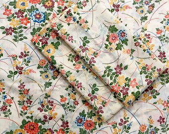 Vintage Thomaston Muslin Flat Sheet and Pillowcase Set // Floral Sheet Set // 1970's