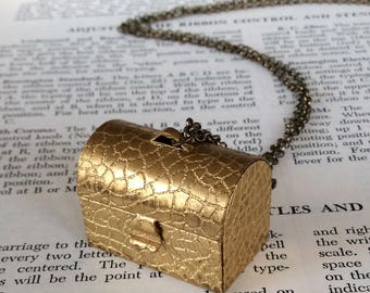 Croc Pill Box Locket Necklace
