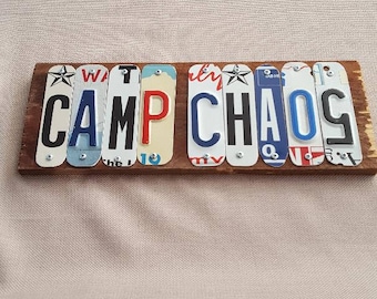Camp Chaos - License Plate Art