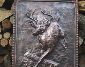 Handmade Copper Panel Running Deer
