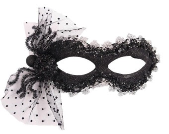 Black spider halloween mask