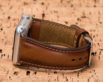 Apple Watch Band, Apple Watch Leather Band, Leather Apple Watch Band, Apple Watch 38mm, Apple Watch 42mm, Apple Watch Serie 3 - EFFECT TAN