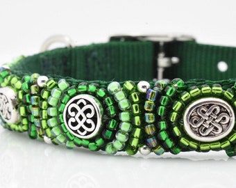 Celtic Dog Collars, St Patricks Day Dog Collars, Irish Dog Collars, Green Irish Pet Collars, Celtic Pet Collars, St Patricks Day Collar